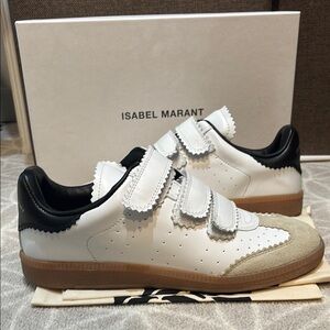 Isabel Marant Beth White and Black Sneakers